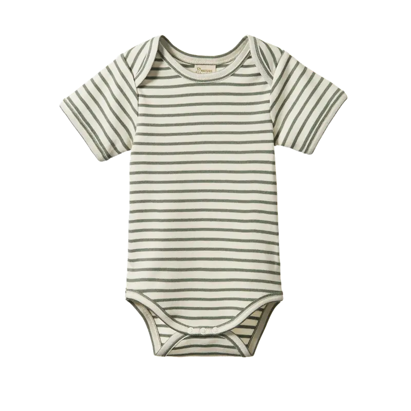 Nature Baby - Short Sleeve Body Suit - Nettle Sailor Stripe 1