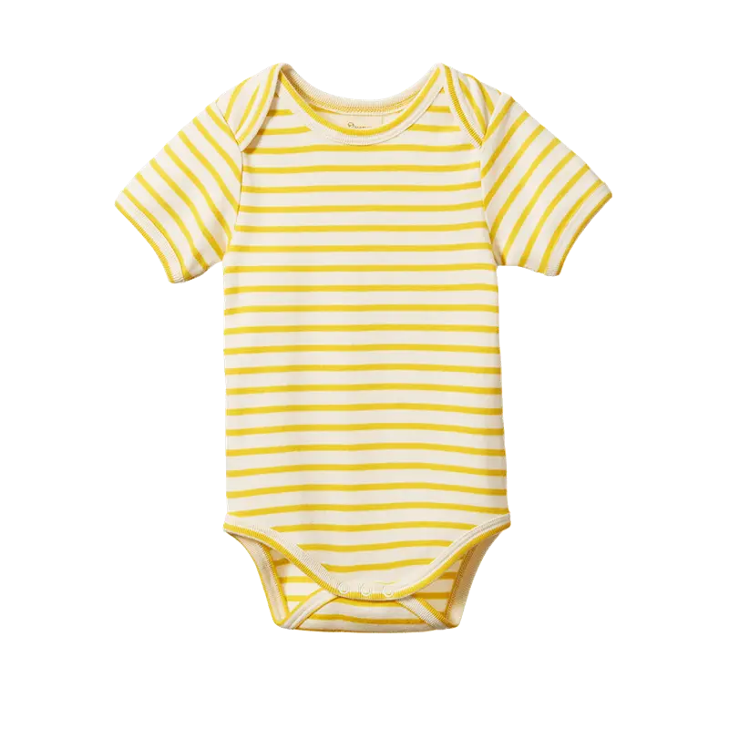 Nature Baby - Short Sleeve Bodysuit - Sunburst Sailor Stripe 1
