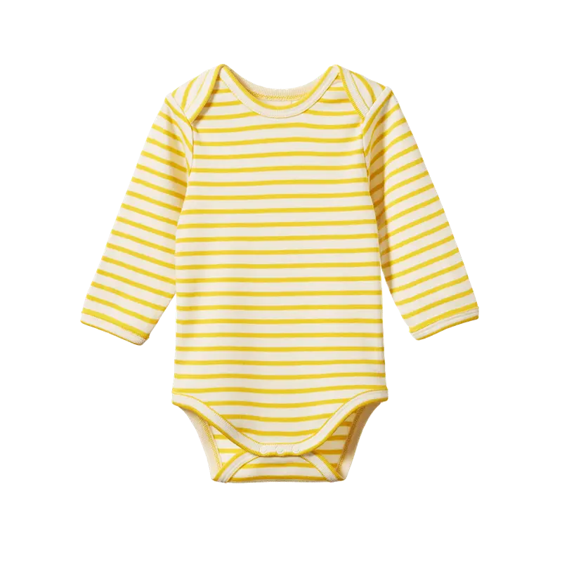Nature Baby - Long Sleeve Bodysuit - Sunburst Sailor Stripe 1
