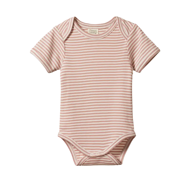 Nature Baby - Short Sleeve Bodysuit - Tulip Stripe 1