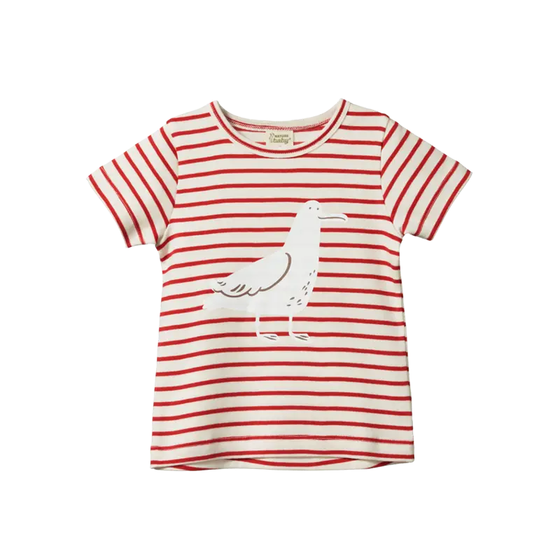 Nature Baby - River Tee - Albie Red Sailor Stripe 1