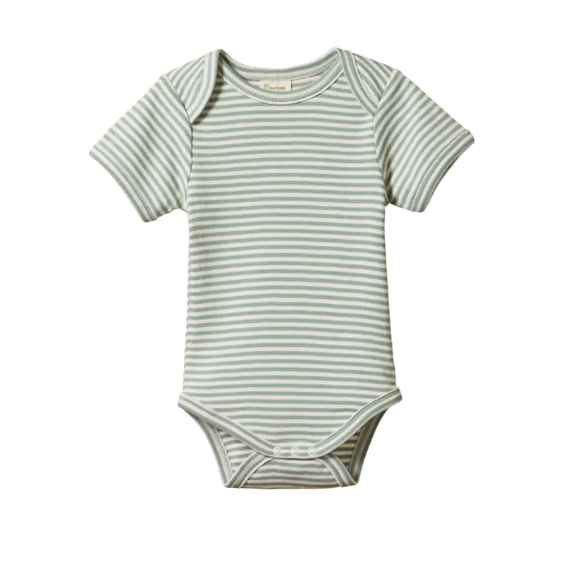 Nature Baby - Short Sleeve Bodysuit - Lagoon Stripe 1