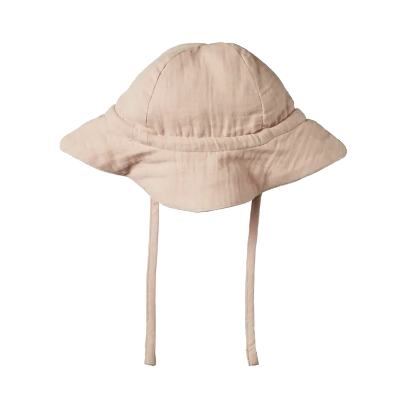 Nature Baby - Crinkle Muslin Sunhat - Rose Dust Crinkle 1