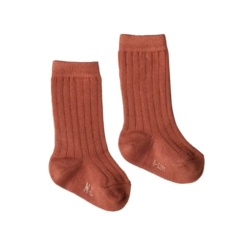 Nature Baby - Organic Cotton Rib Socks - Clay 1