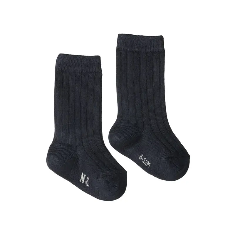 Nature Baby - Organic Cotton Rib Socks - Navy 1