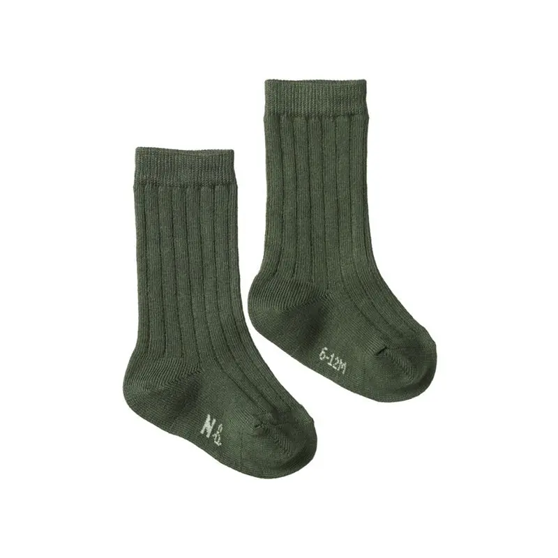 Nature Baby - Organic Cotton Rib Socks - Thyme 1