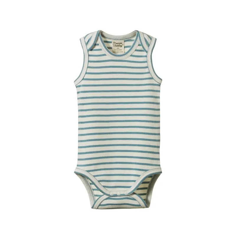 Nature Baby - Singlet Body Suit - Mineral Stripe 1
