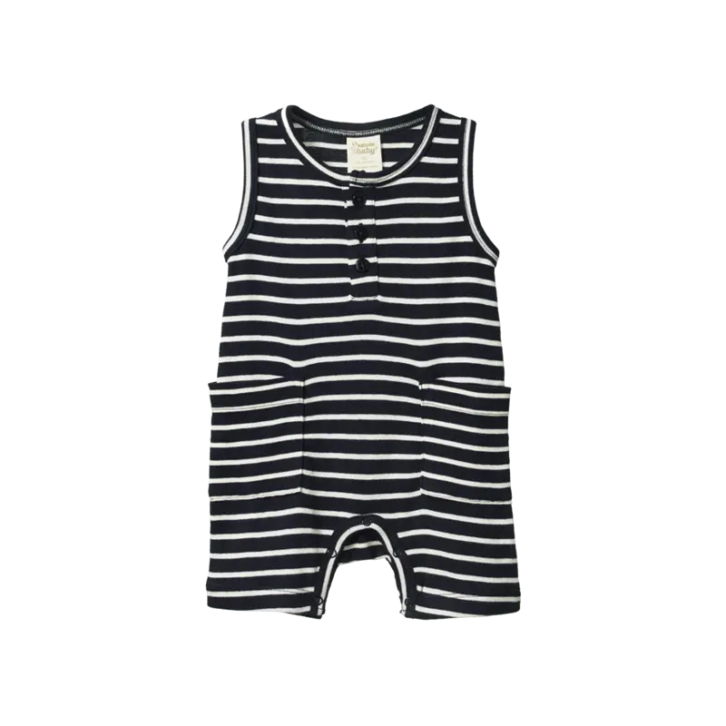 Nature Baby - Camper Suit - Navy/Natural Sailor Stripe 1
