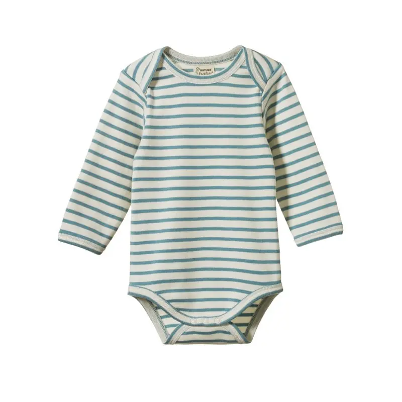 Nature Baby - Long Sleeve Body Suit - Mineral Sailor Stripe 1