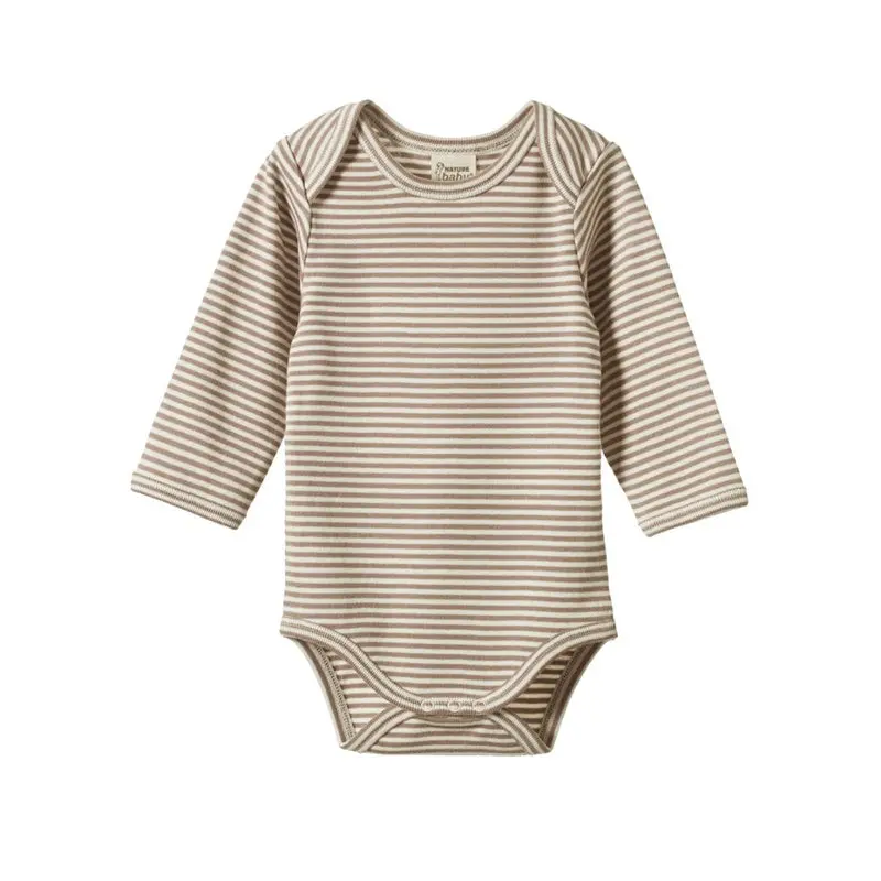 Nature Baby - Long Sleeve Bodysuit - Sparrow Stripe 1