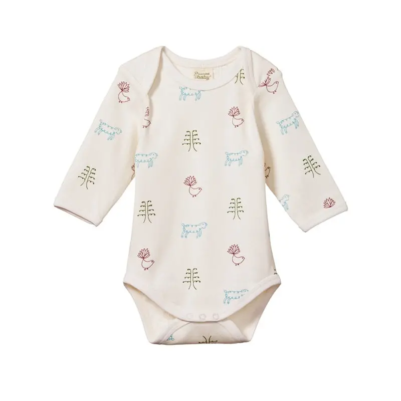 Nature Baby - Long Sleeve Body Suit - Nature Baby Print 1