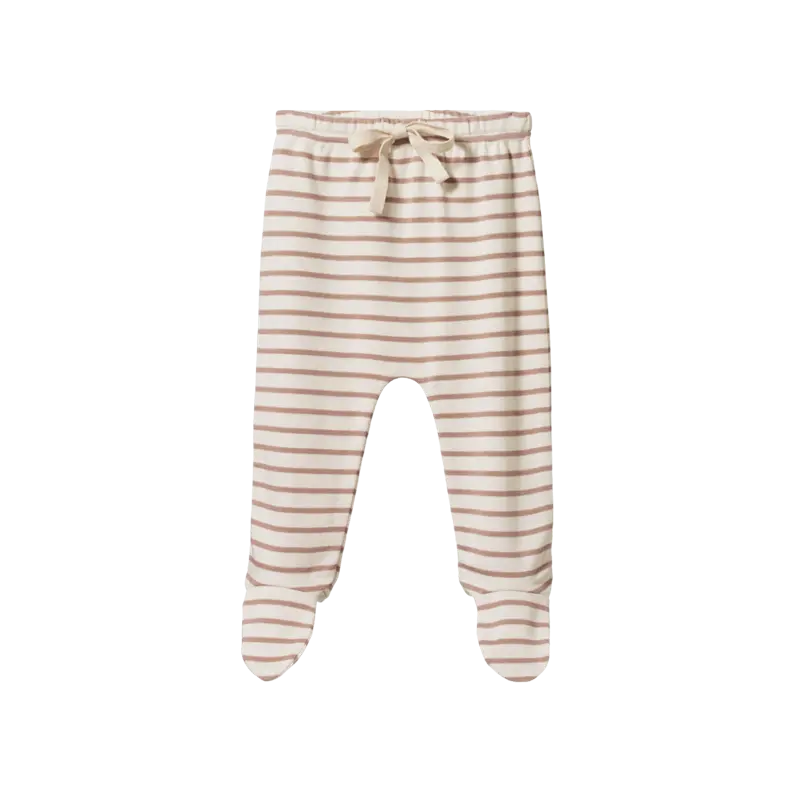 Nature Baby - Cotton Footed Rompers - Nougat Sailor Stripe 1