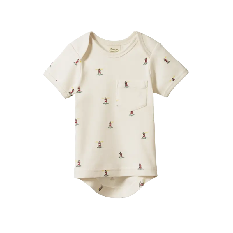 Nature Baby - Short Sleeve Pocket Tee - Lighthouse 1