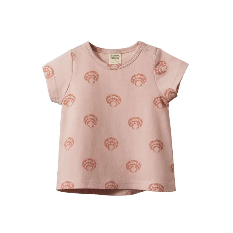 Nature Baby - Josie Tee - Scallop Shell Rose Dust 1