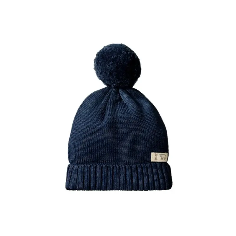 Nature Baby - Alpine Pom Pom Beanie - Navy 1