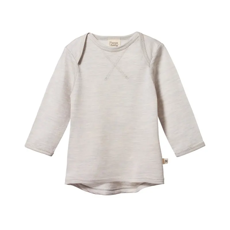 Nature Baby - Merino Essential Tee - Light Grey Marl 1