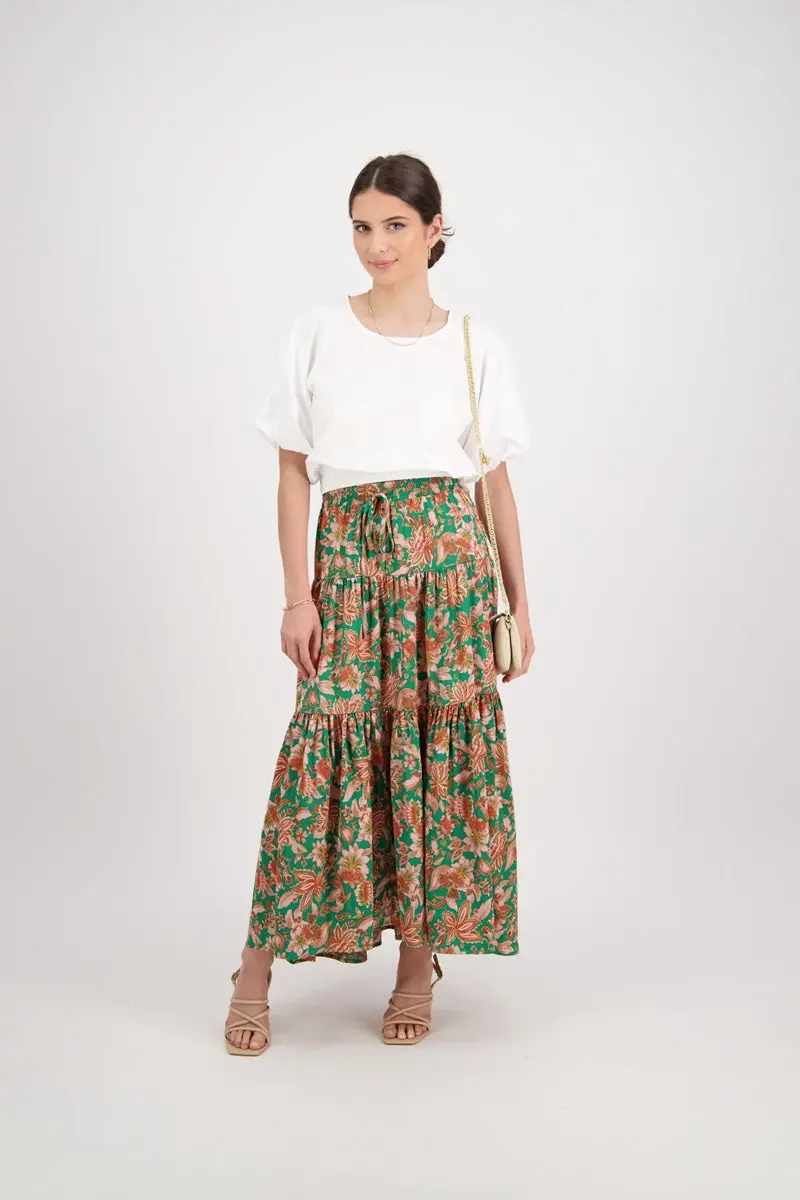 Among The Brave - Sensational Skirt - Green Floral 1