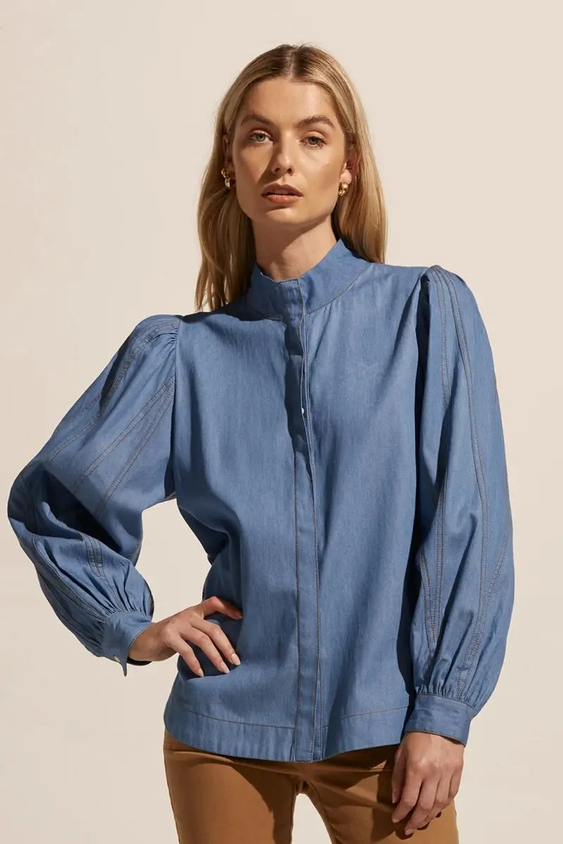 Zoe Kratzmann - Oblige Top - Mid Chambray 1