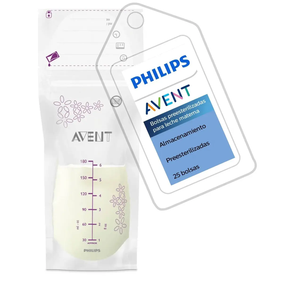 Pack Bolsas Almacenamiento Avent Leche Materna 25 Unidades (Scf603/25) 1