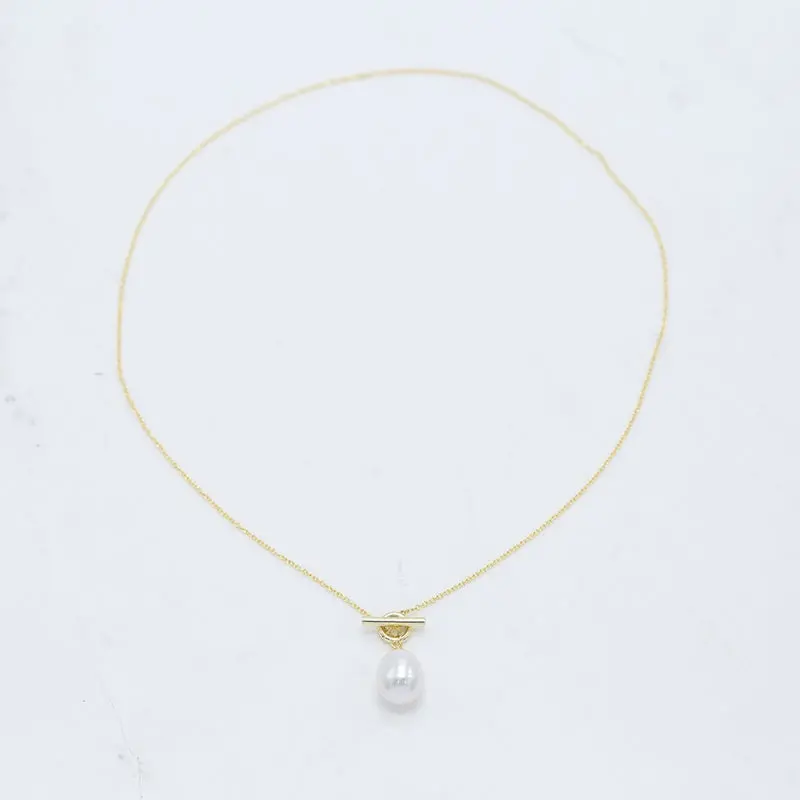 Sophie - Pearl Thread Necklace - Gold 1