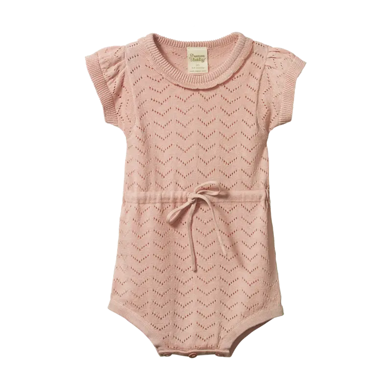 Nature Baby - Lottie Suit - Rose Bud Pointelle 1