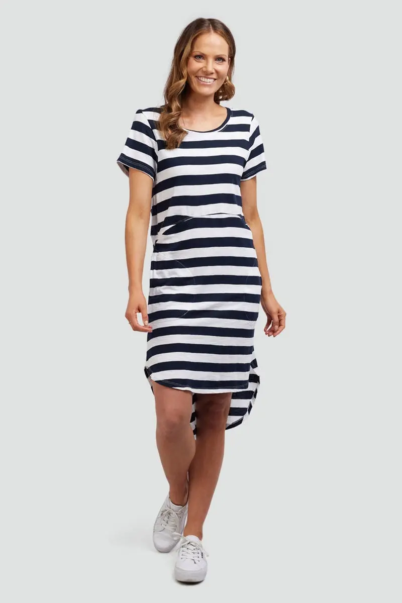 Foxwood - Bayley Dress - Navy & White Stripe 1