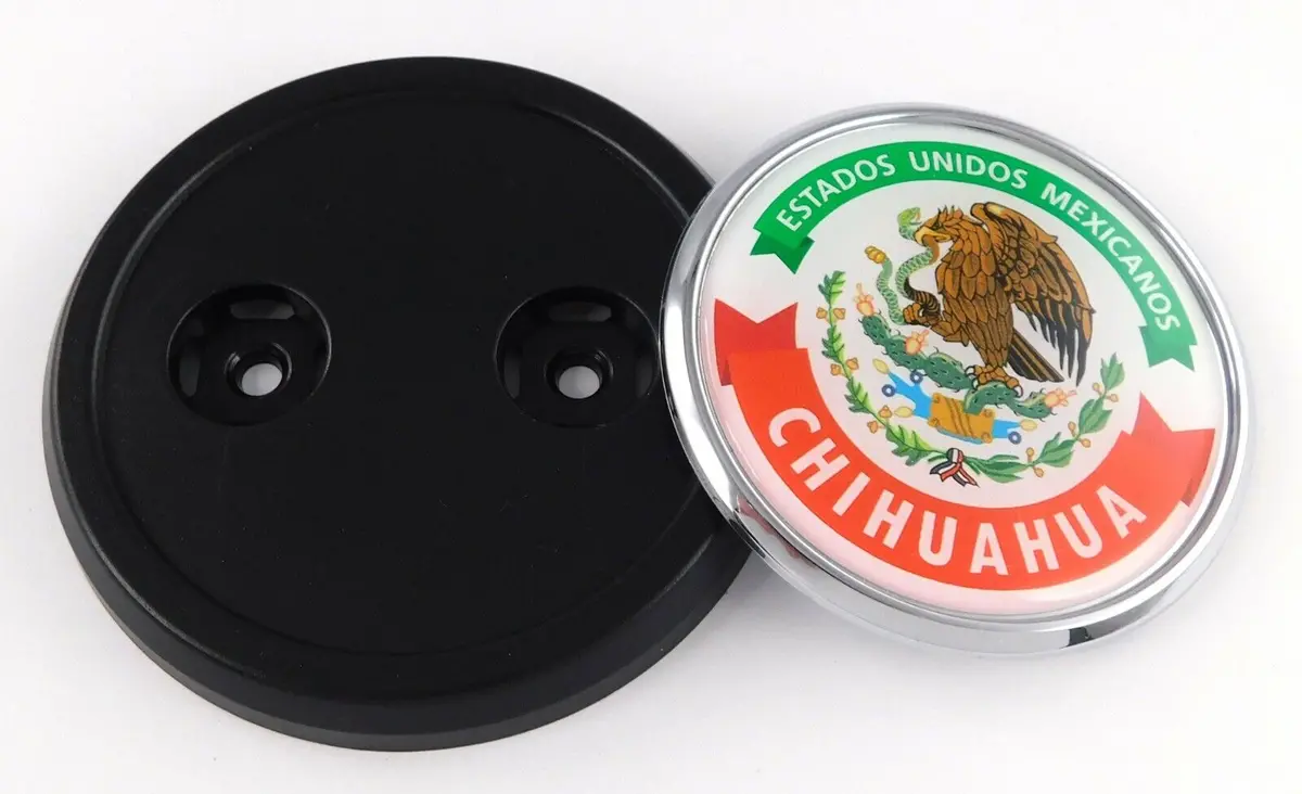 Chihuahua Mexico Car Truck Grill Black Badge 3.5" Grille Chrome Emblemm 1