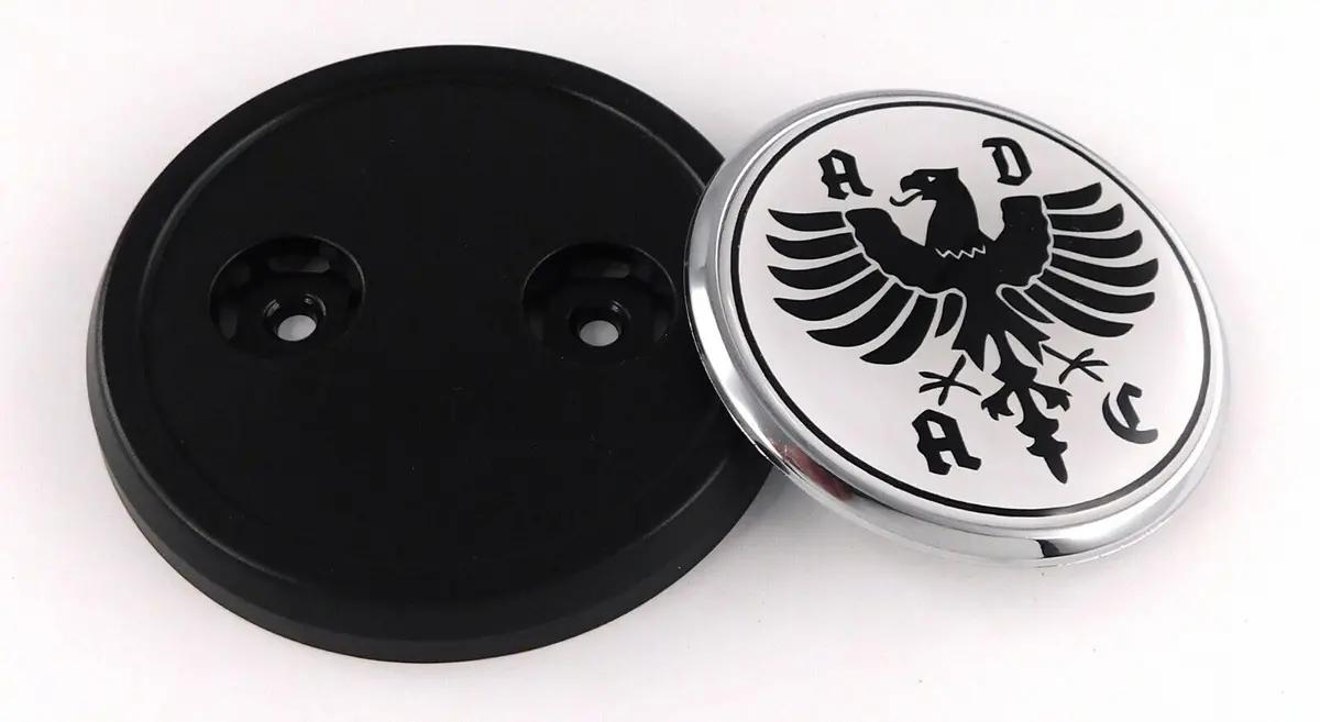 Adac Car Truck Black Round Grill Badge 3.5" Black Grille Chrome Emblem 1