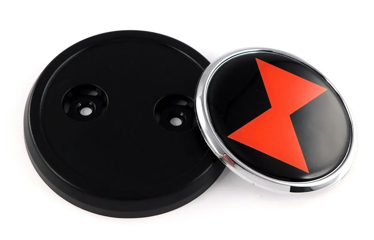 Black Widow Car Truck Black Round Grill Badge 3.5" Grille Chrome Emblem 1