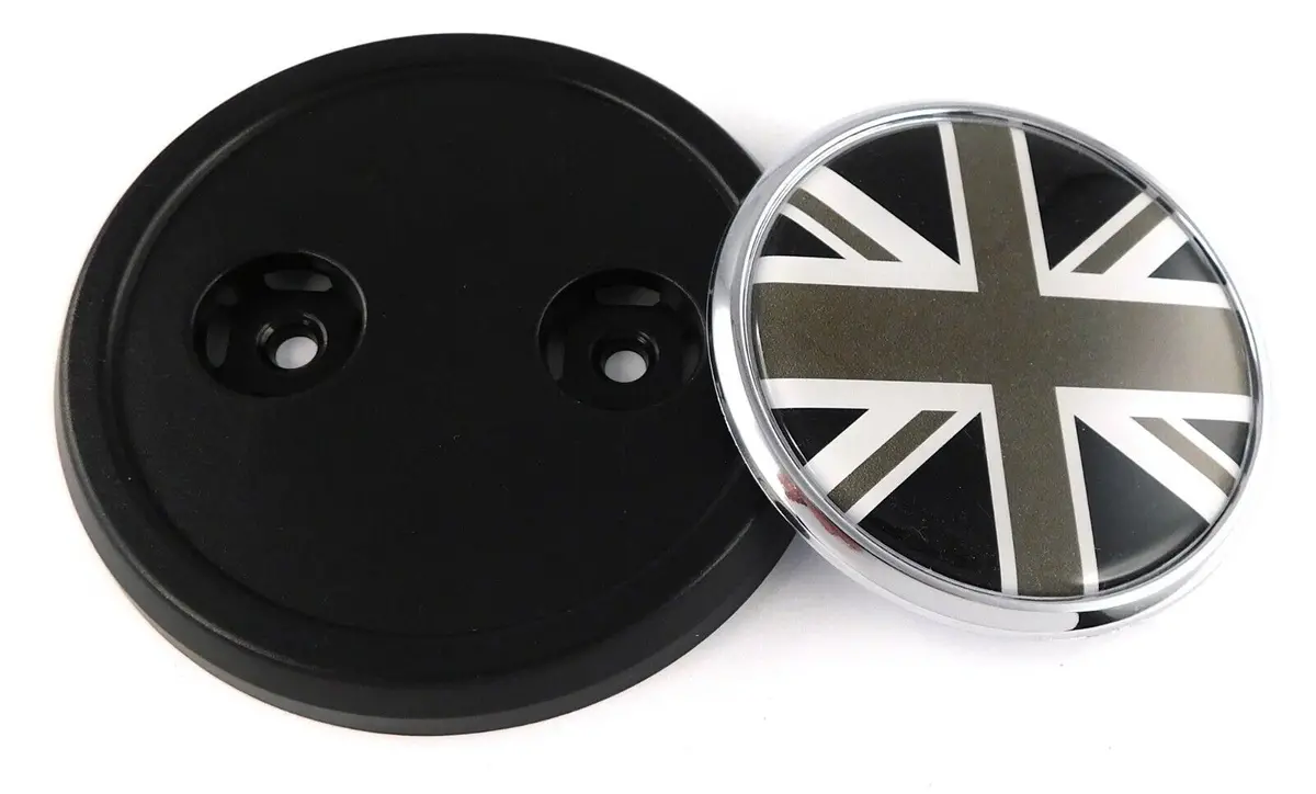 Great Britain Black Car Truck Black Round Grill Badge 3.5" Grille Chrome Emblem 1