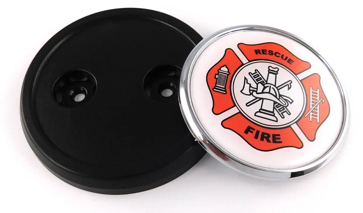Fire Fighter Firefighter Car Truck Grill Badge Black 3.5" Grille Chrome Emblem 1