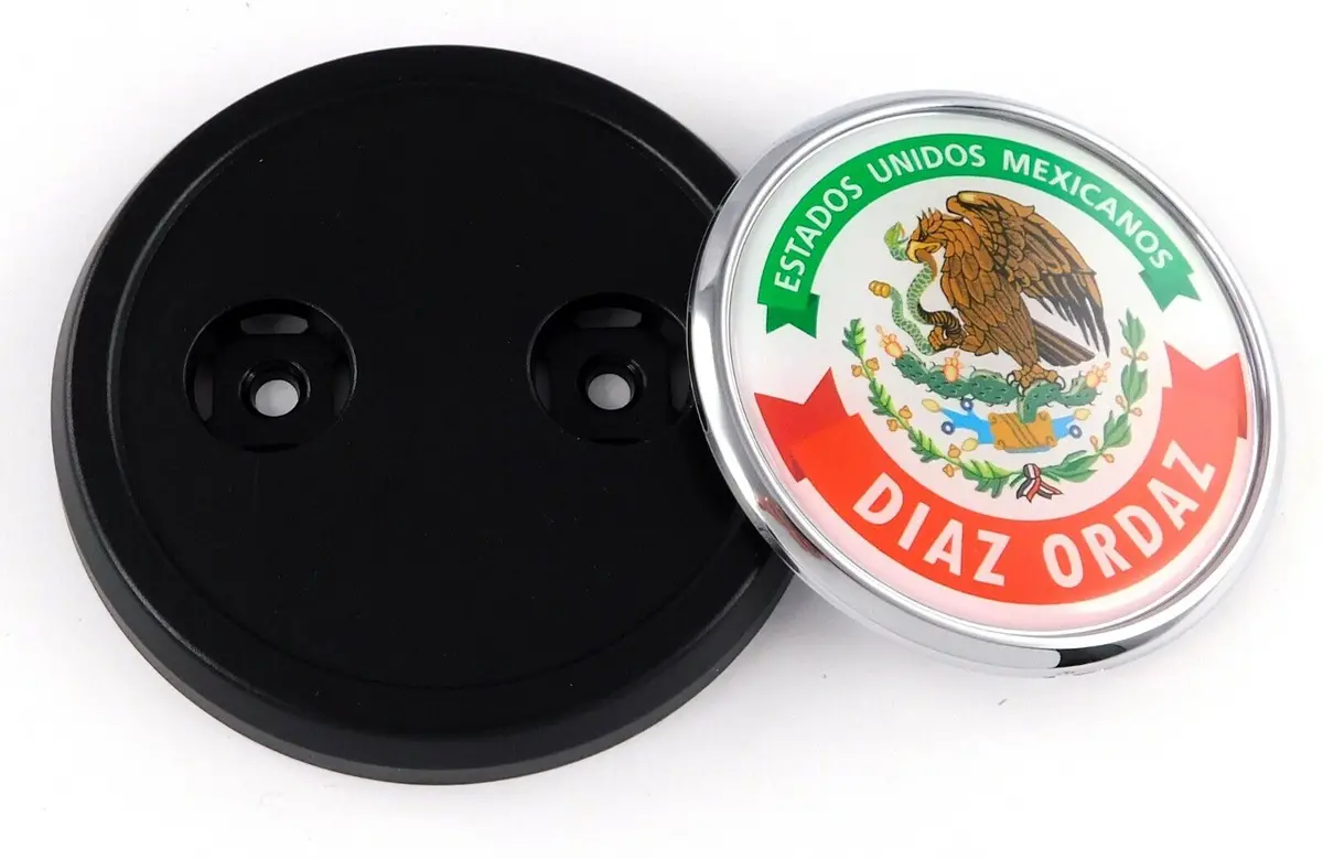 Diaz Ordaz Mexico Car Truck Grill Black Badge 3.5" Grille Chrome Emblem 1