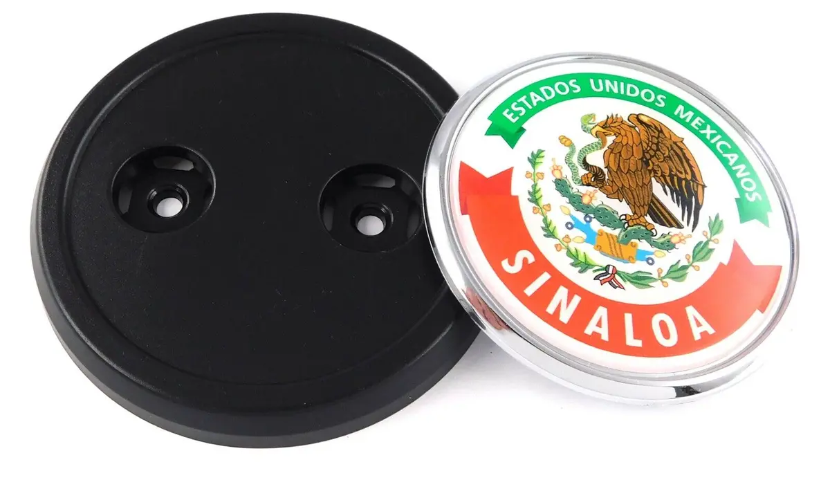 Sinaloa Mexico Car Truck Grill Black Badge 3.5" Grille Chrome Emblem 1