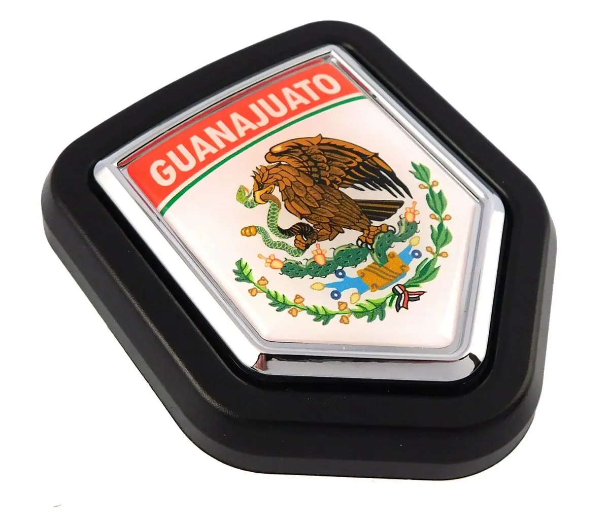 Guanajuato Mexico Flag Car Truck Black Shield Grill Badge Grille Mount Emblem 1