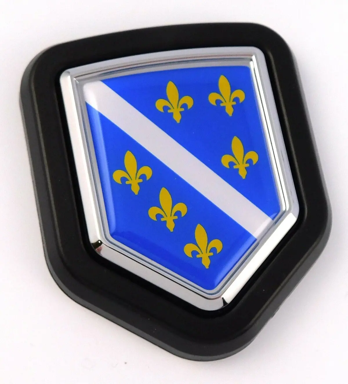 Bosnia Flag Car Truck Black Shield Grill Badge Chrome Grille Emblem 1