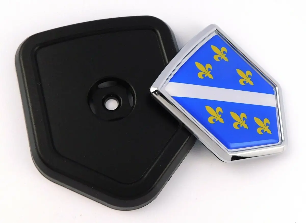 Bosnia Flag Car Truck Black Shield Grill Badge Chrome Grille Emblem 2