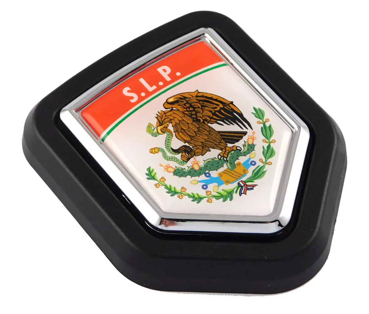 Slp S.L.P. Mexico Flag Car Truck Black Shield Grill Badge Grille Mount Emblem 1