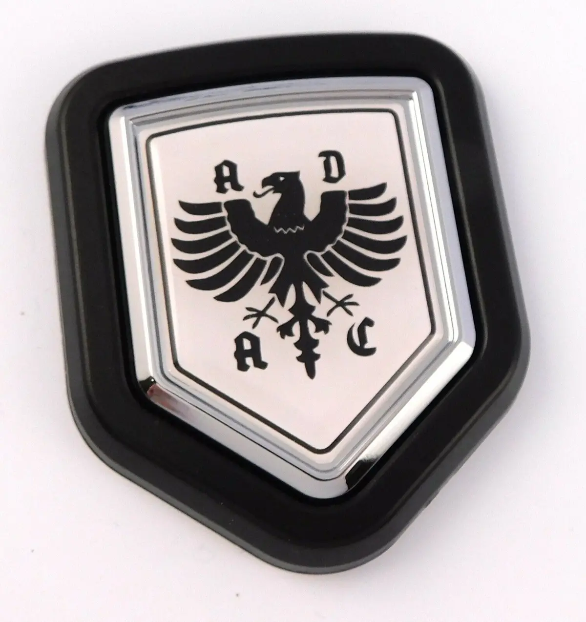 Adac Flag Car Truck Black Shield Grill Badge Chrome Grille Emblem 1