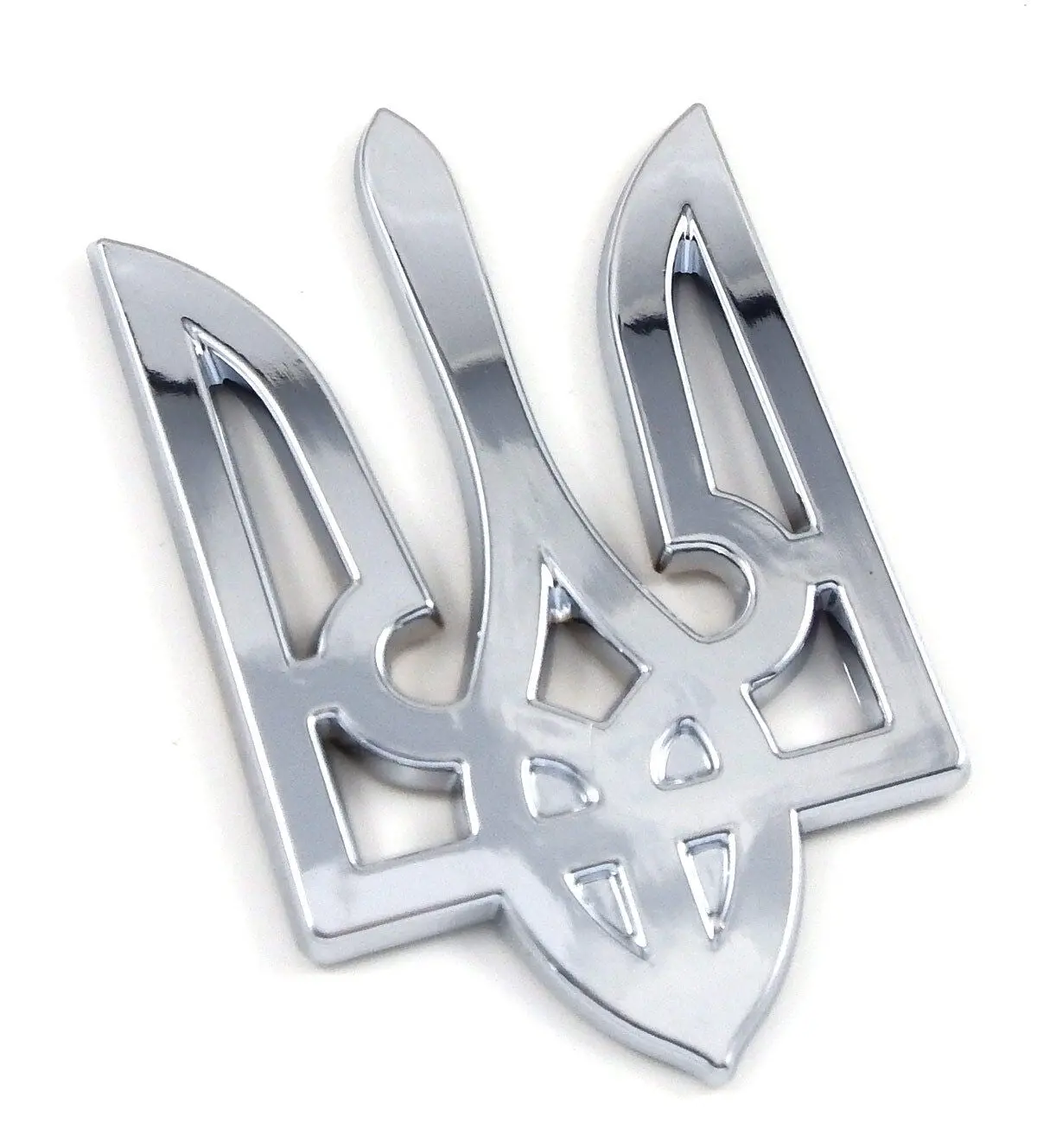 Trident Tryzub Ukrainian Ukraine Car Chrome Emblem Decal Sticker X-Large 3.5" 1