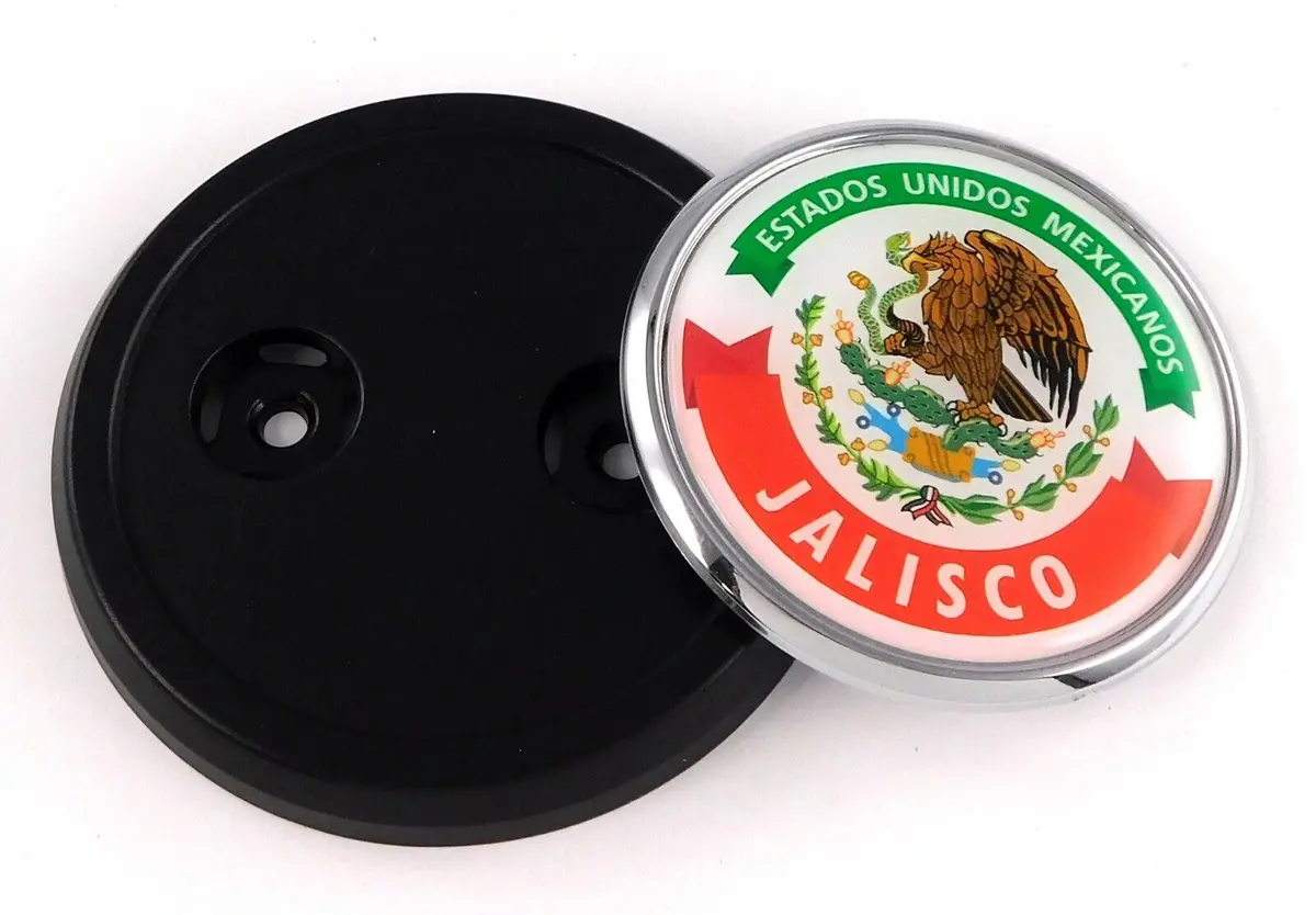 Jalisco Mexico Car Truck Grill Black Badge 3.5" Grille Chrome Emblem 1