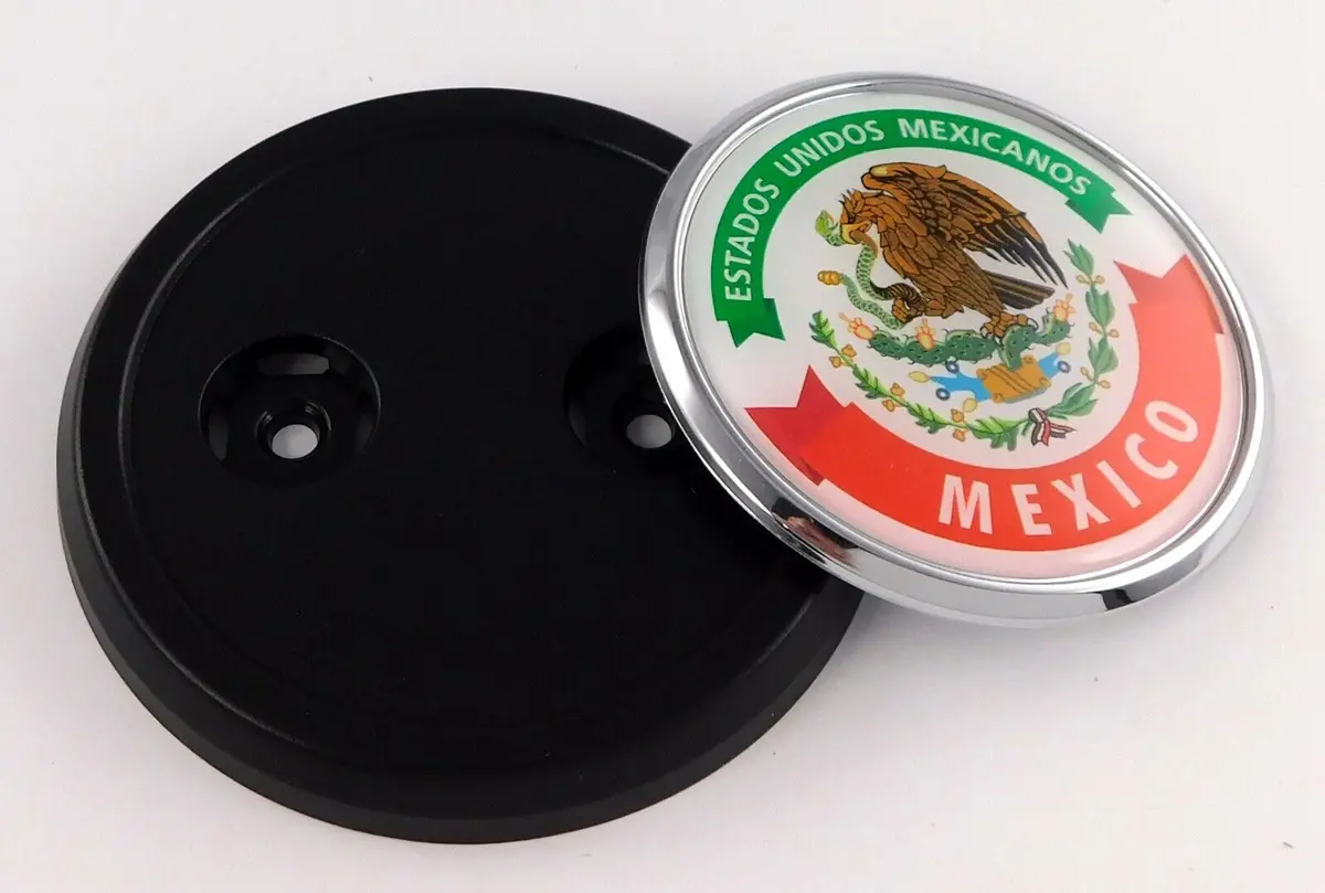 Mexico Mx Mexican Car Truck Grill Black Badge 3.5" Grille Chrome Emblem 1