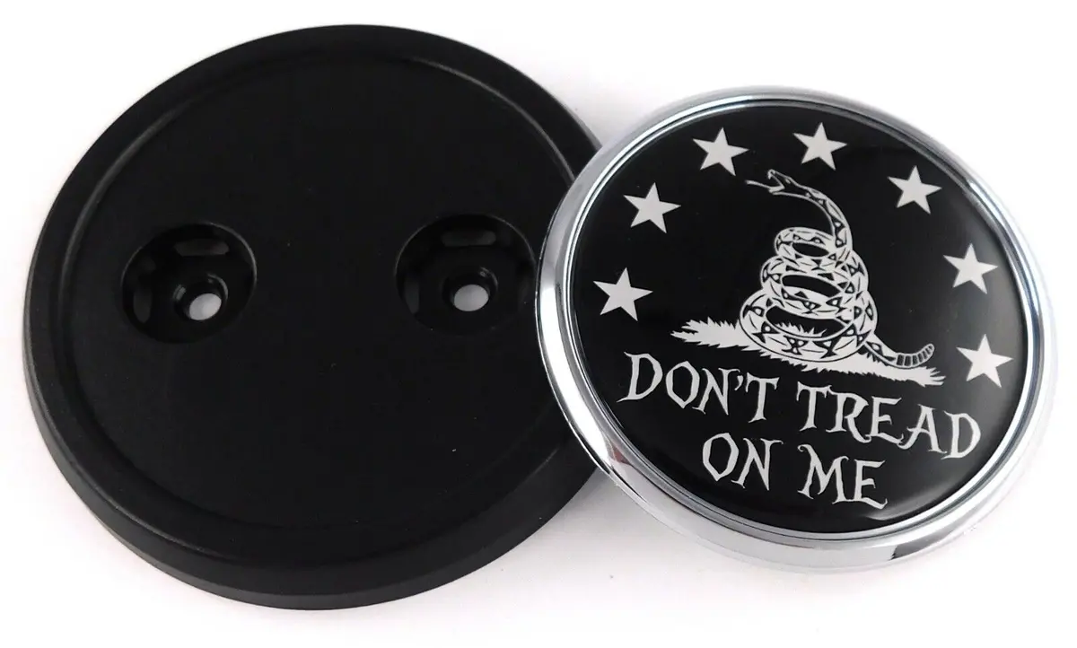 Don't Tread On Me Car Truck Black Round Grill Badge 3.5" Grille Chrome Emblem 1