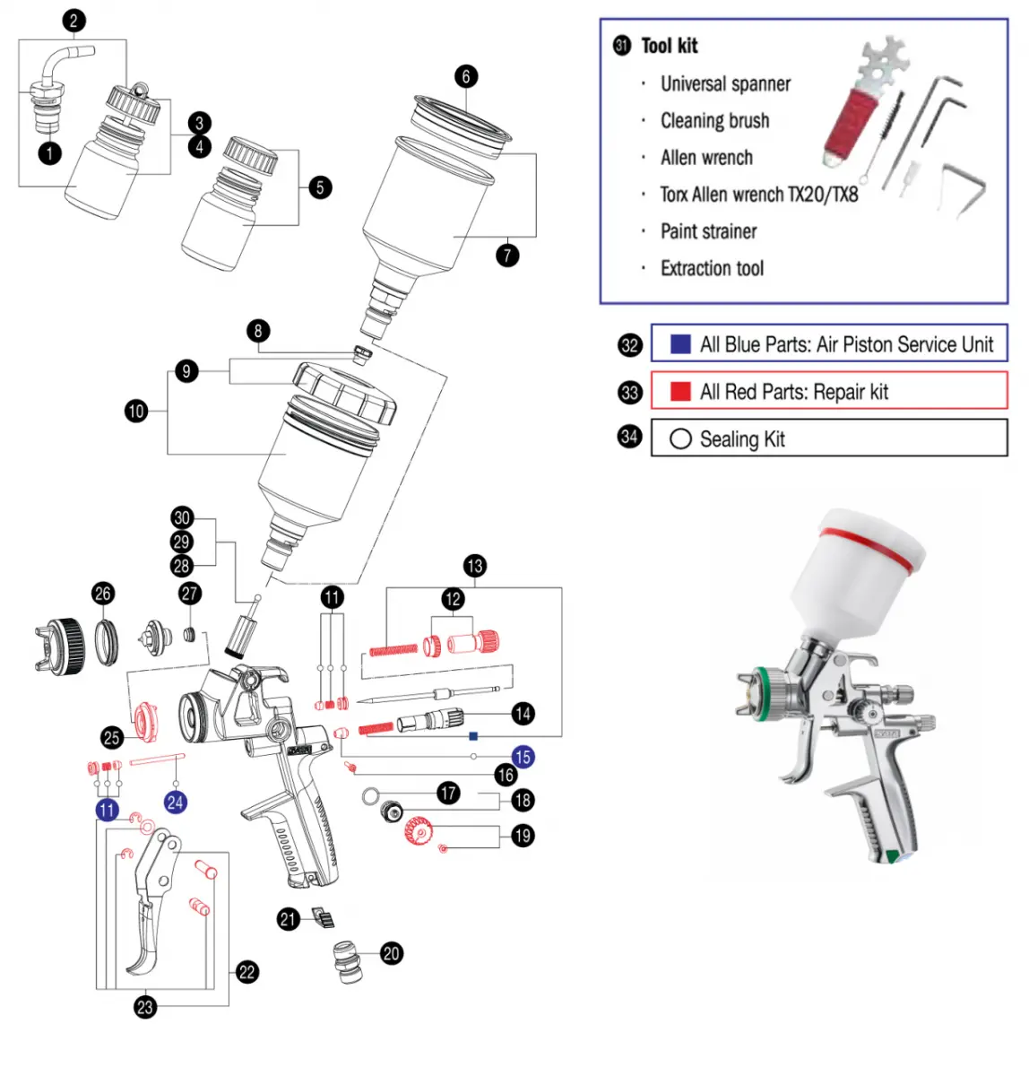 Sealing Kit | Part Reference 34 1
