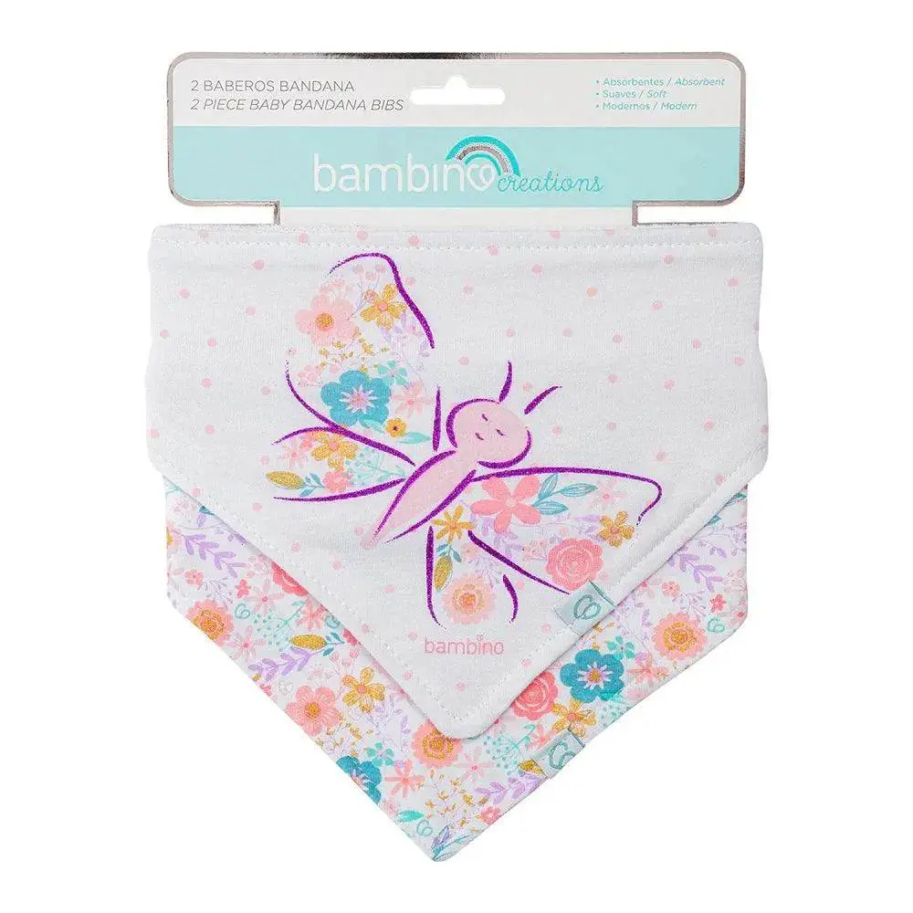 Set 2 Piezas Bandana Mariposa Blanco, Bambino 1