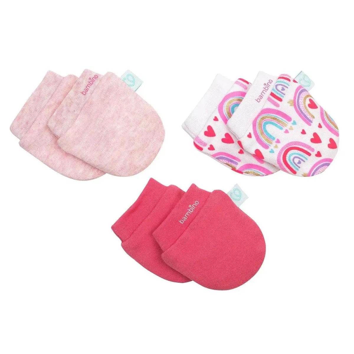 Set 3 Piezas Mitones Arcoiris Fucsia, Bambino Creations 1