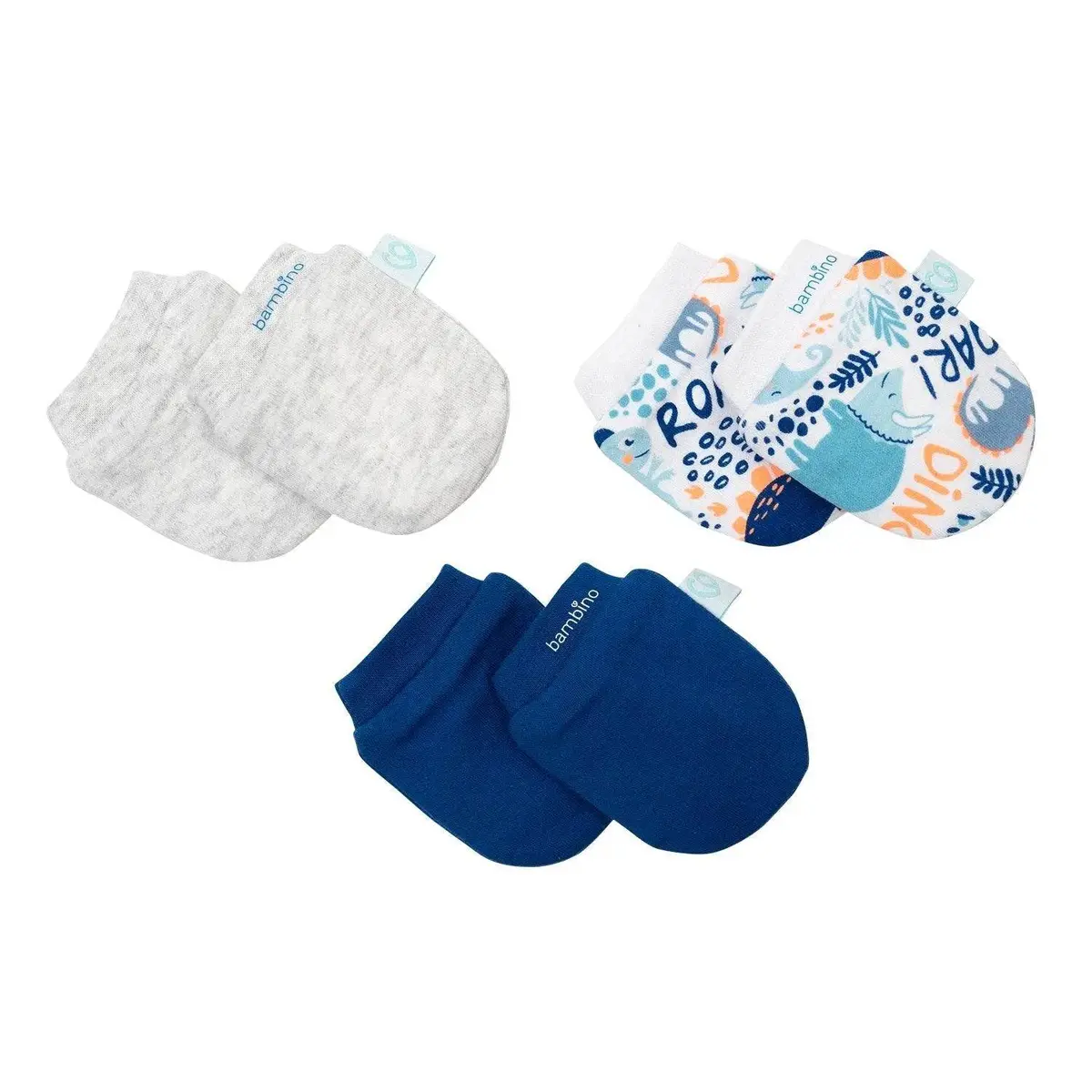 Set 3 Piezas Mitones Dinosaurio Multicolor,  Bambino Creations 1