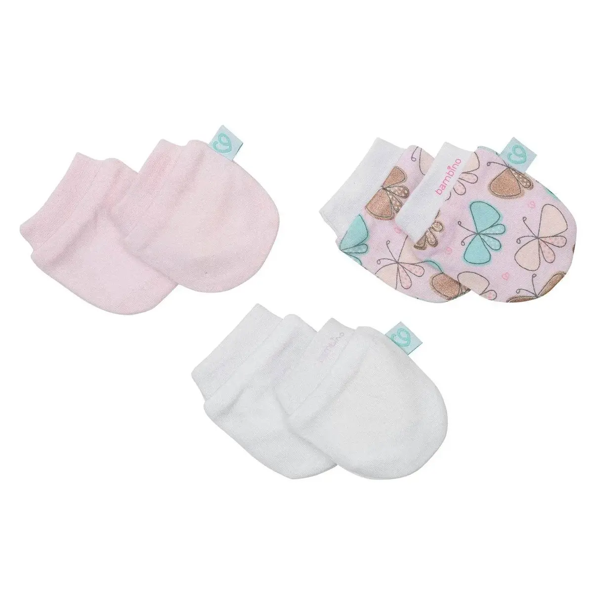 Set 3 Piezas Mitones  Mariposa Fucsia, Bambino Creations 1