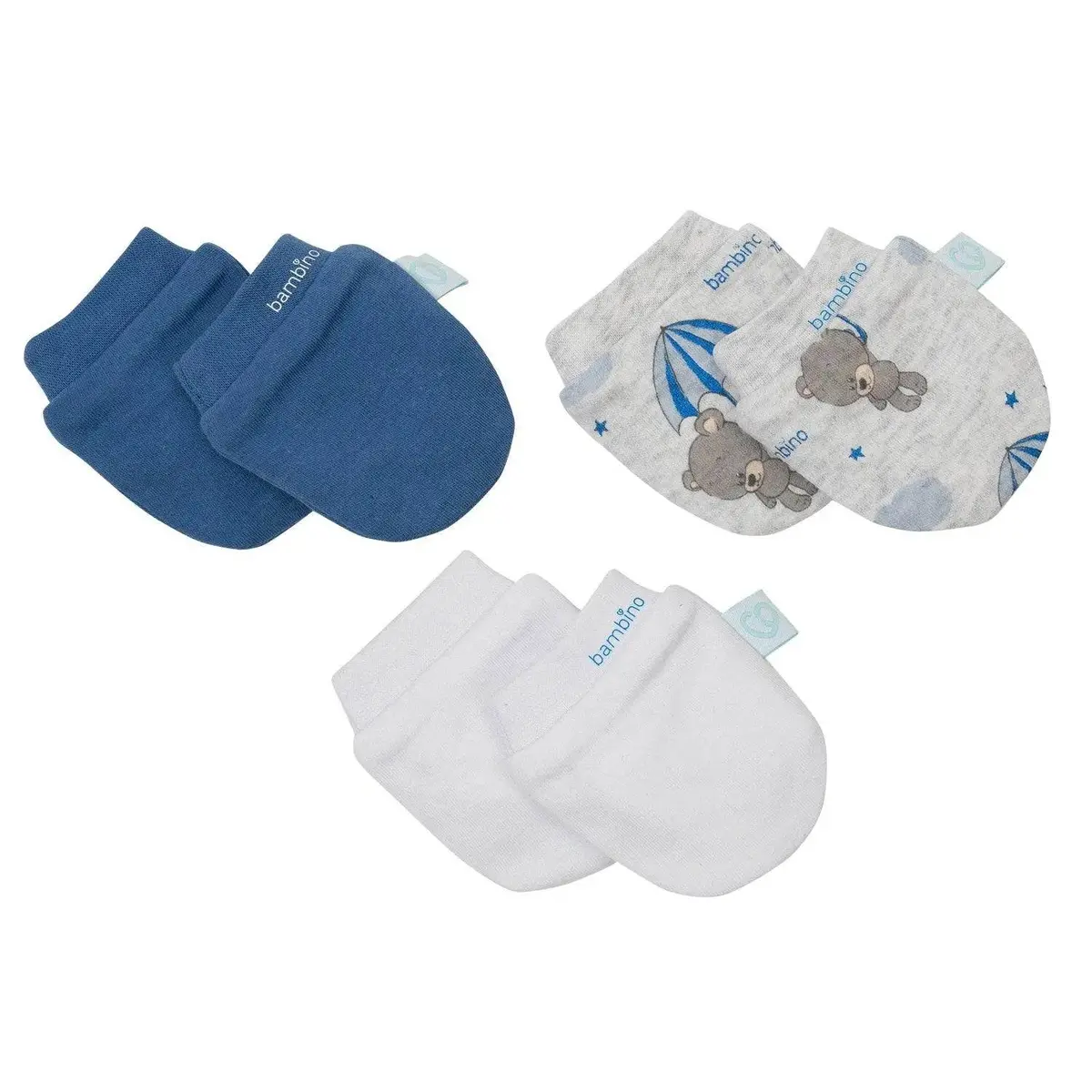 Set 3 Piezas Mitones Oso Gris,  Bambino Creations 1