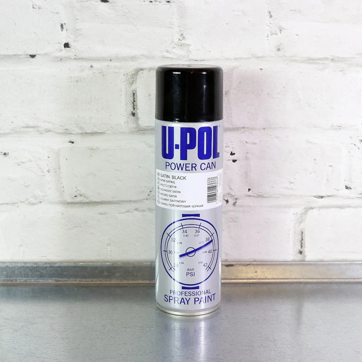 U-Pol Power Can Satin Black Aerosol (500Ml) 1