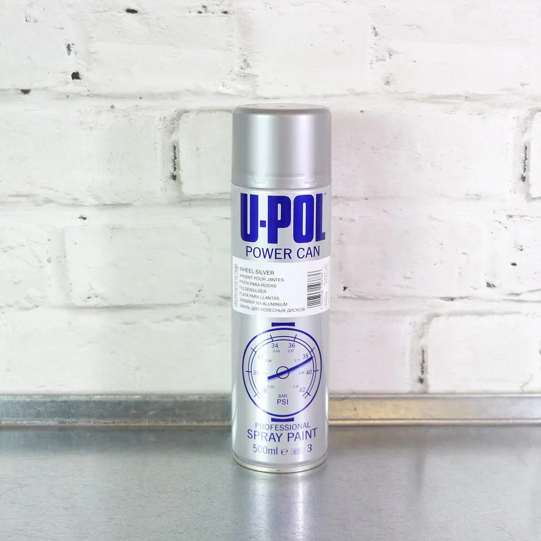 U-Pol Wheel Silver Paint Aerosol 1